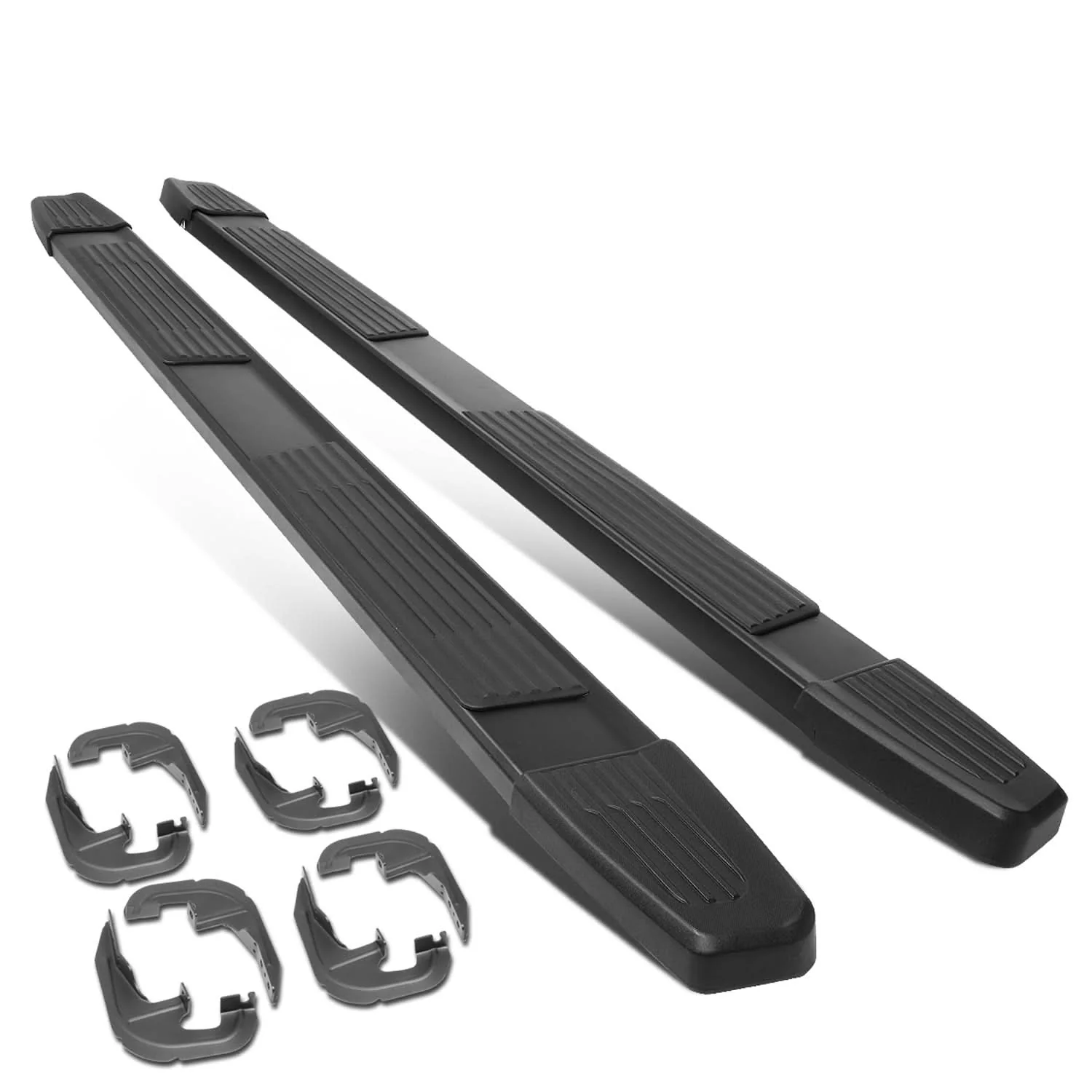 2019-2020 Chevrolet Silverado GMC Sierra 6" Crew Cab Nerf Bars Black - Image 2