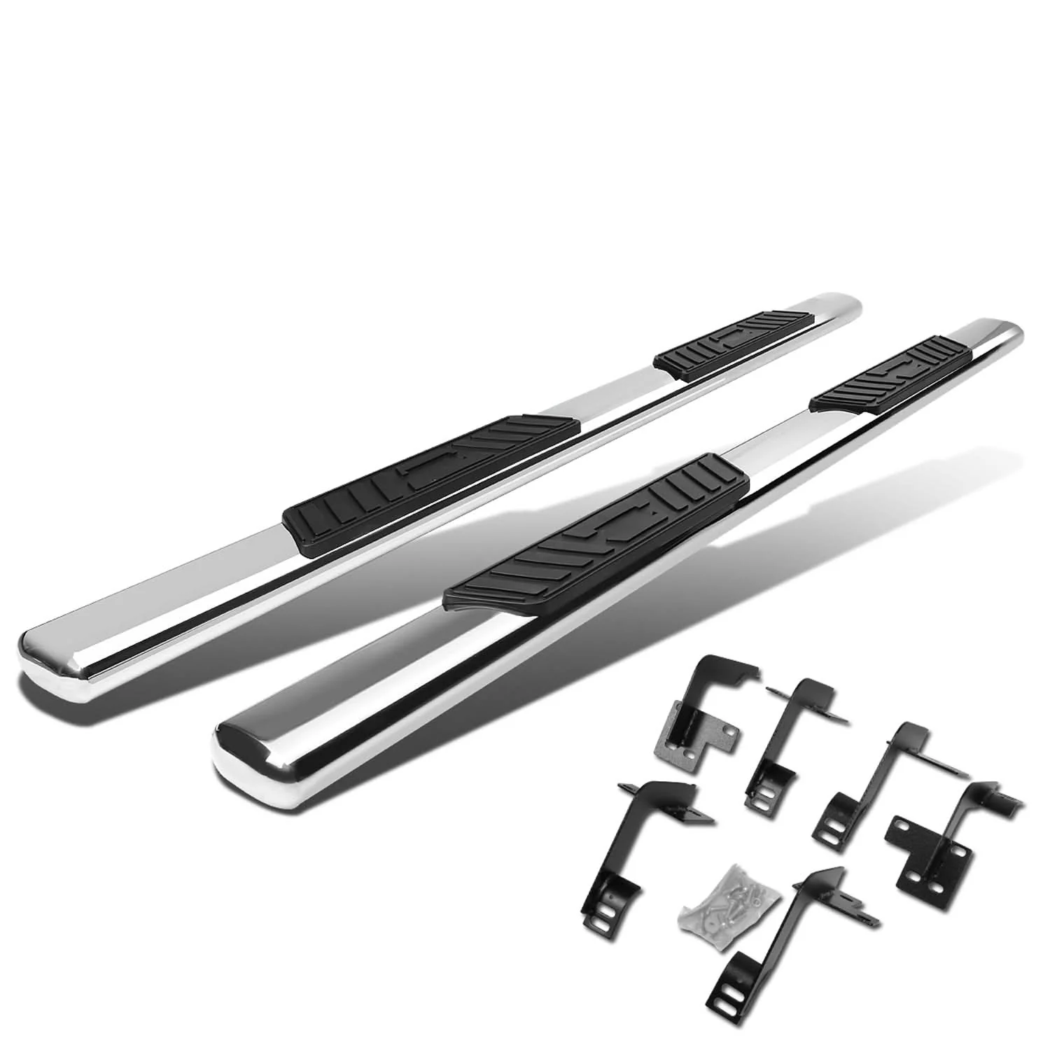 2019-2020 Dodge Ram 1500 Crew Cab 5" Oval Nerf Bars Silver - Image 3