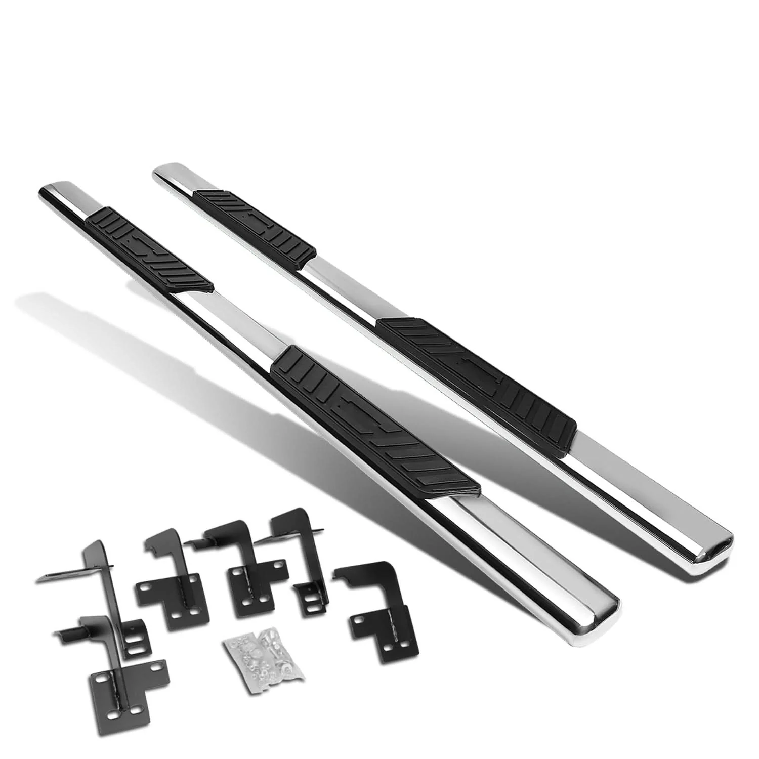 2019-2020 Dodge Ram 1500 Quad Cab 5" Oval Nerf Bars Silver - Image 2