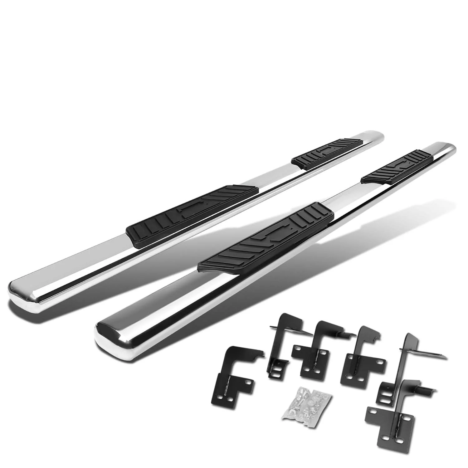 2019-2020 Dodge Ram 1500 Quad Cab 5" Oval Nerf Bars Silver - Image 3