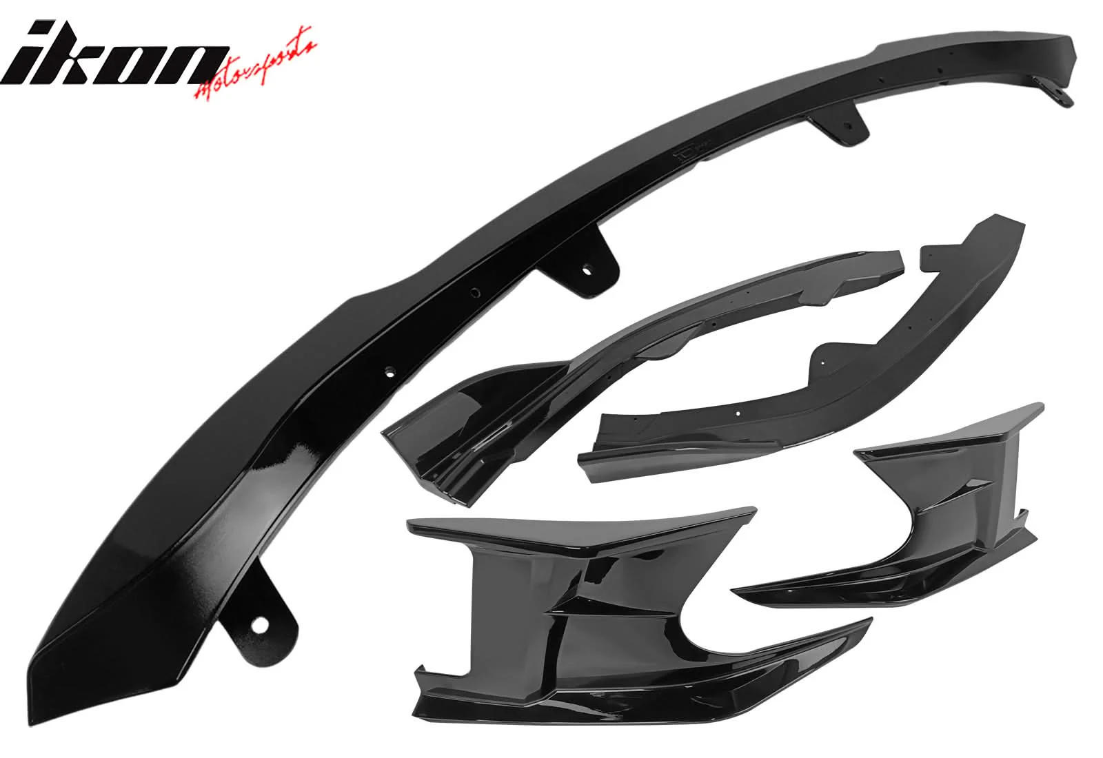 2019-2021 Toyota Corolla Gloss Black 3PCS Front Bumper Lip+Side Canard - Image 4