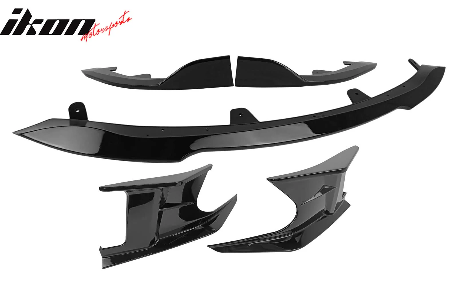 2019-2021 Toyota Corolla Gloss Black 3PCS Front Bumper Lip+Side Canard - Image 5