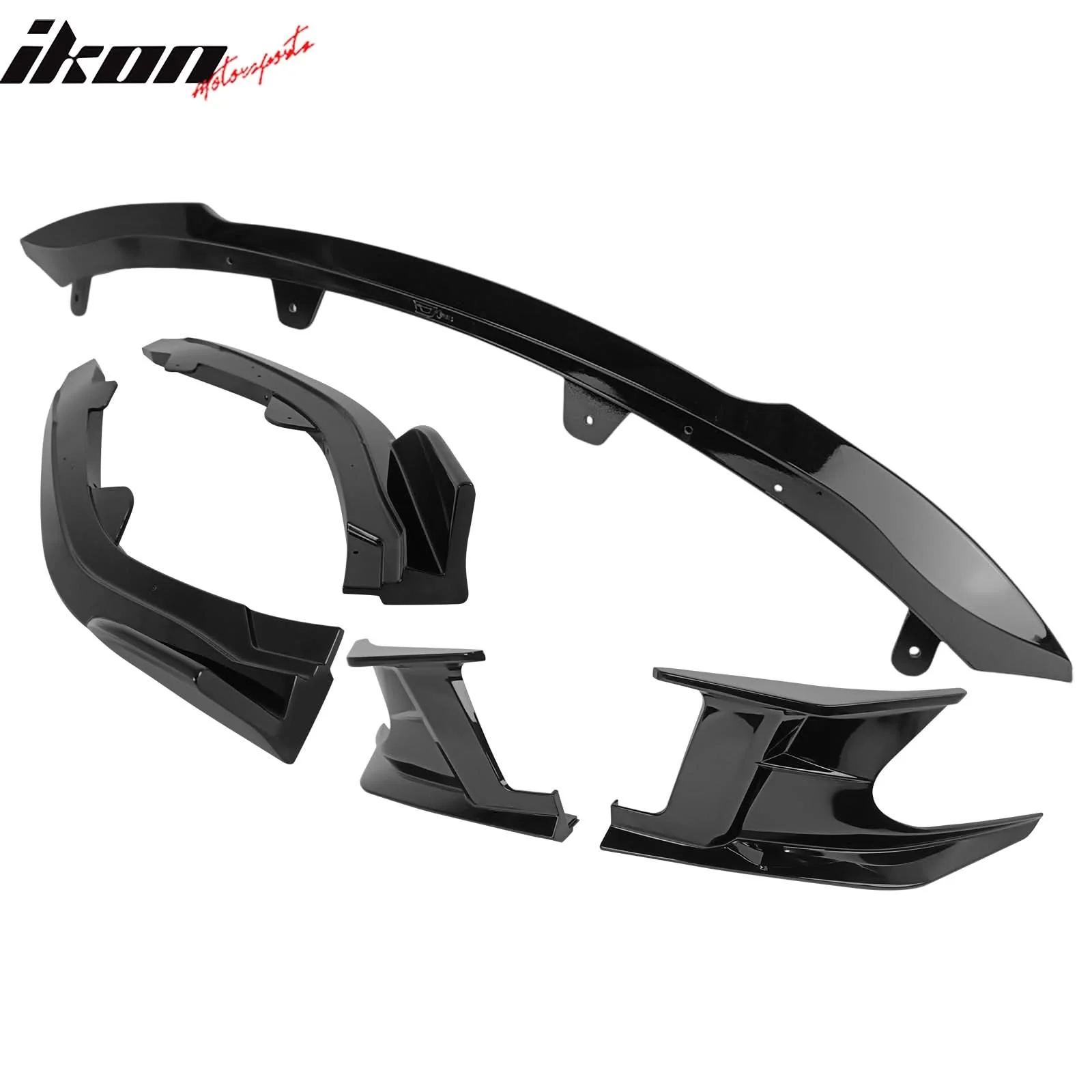 2019-2021 Toyota Corolla Gloss Black 3PCS Front Bumper Lip+Side Canard - Image 7