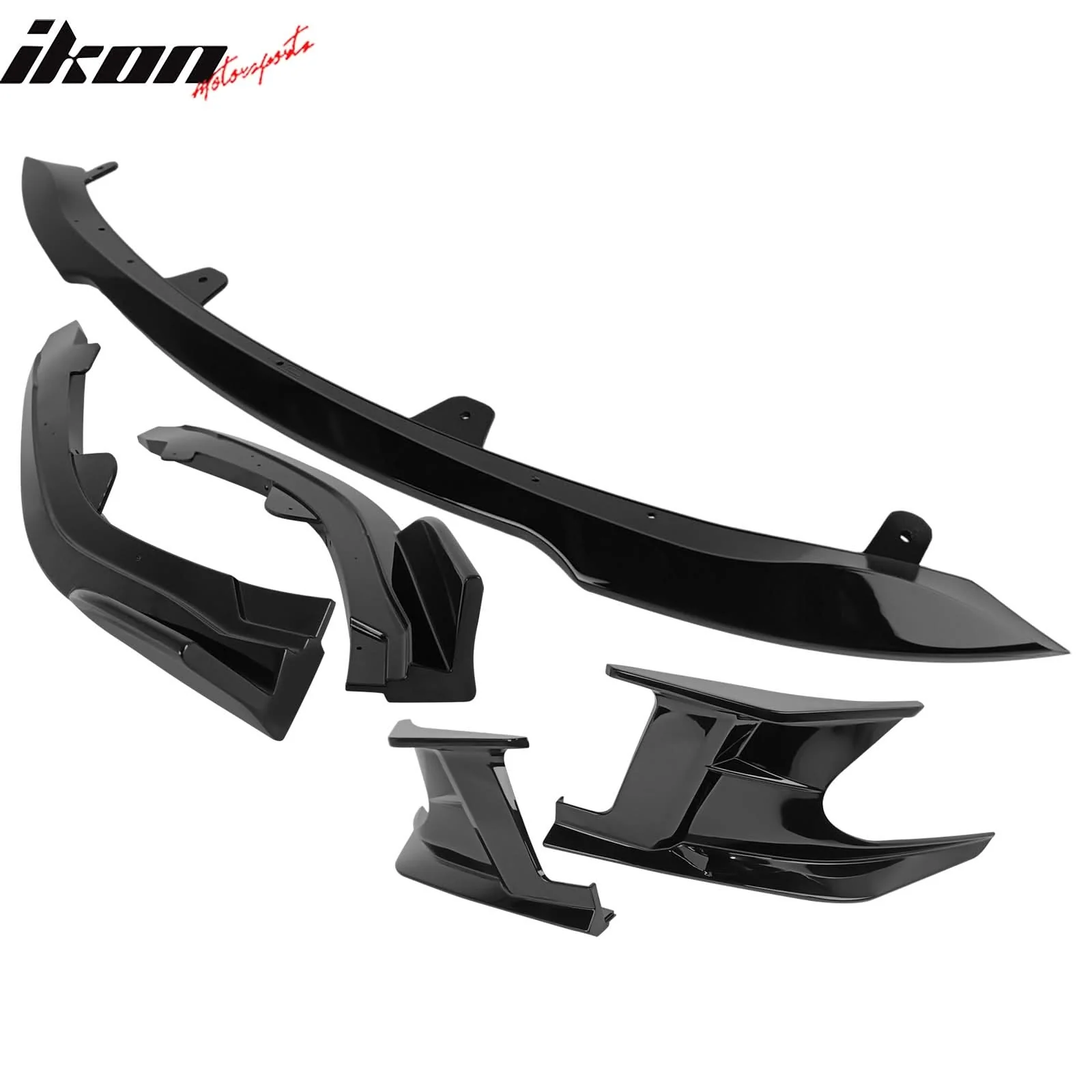 2019-2021 Toyota Corolla Gloss Black 3PCS Front Bumper Lip+Side Canard - Image 8