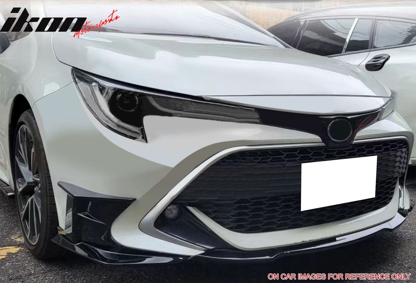 2019-2021 Toyota Corolla Matte Black 3PCS Front Bumper Lip+Side Canard - Image 2