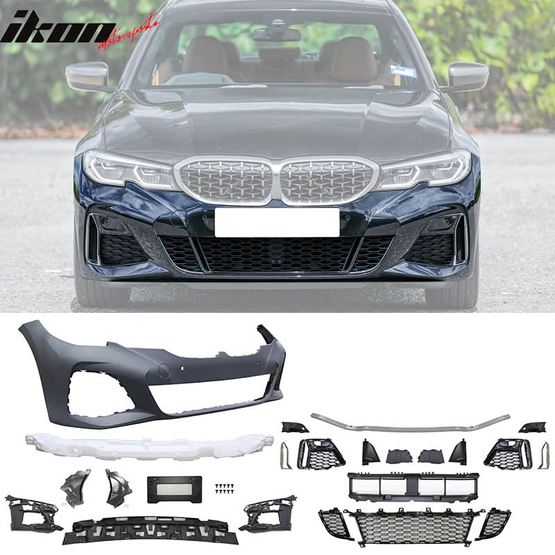 2019-2022 BMW G20 Unpainted M340 Front Rear Bumpers M-Tech Side Skirts - Image 2