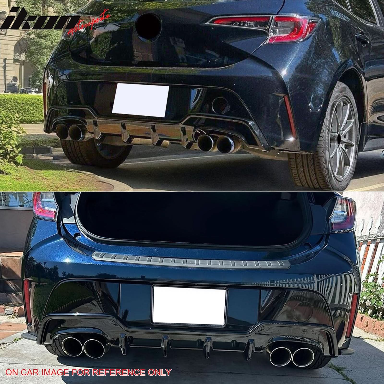 2019-2022 Toyota Corolla 5Dr Rear Diffuser Splitter Dual Muffler Tip - Image 14