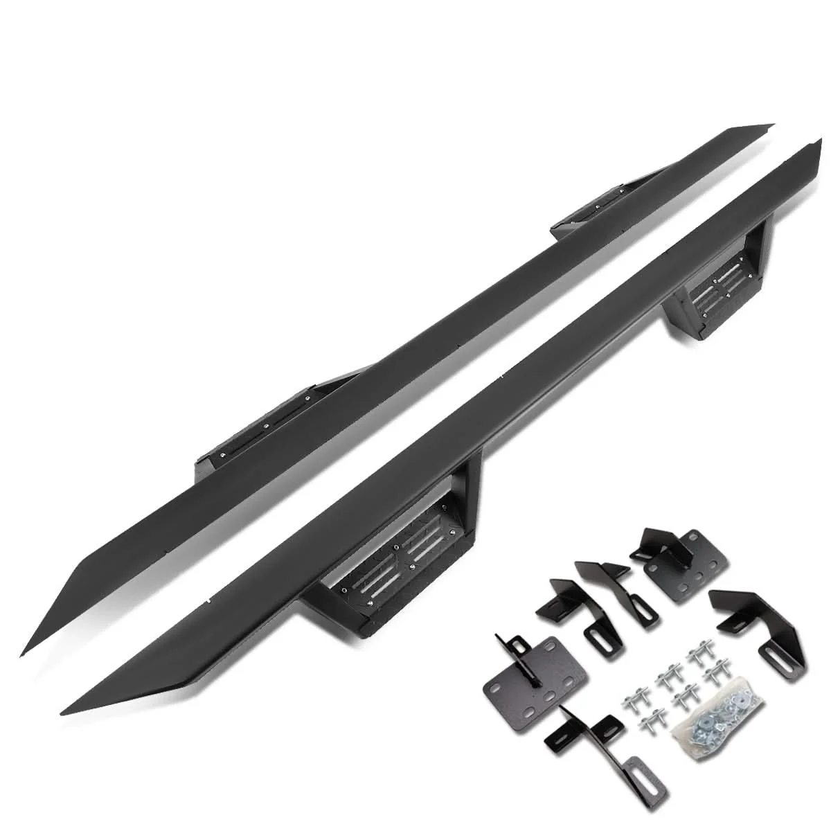 2019 Dodge Ram 1500 Crew Cab Step Down Nerf Bars - Black - Image 3