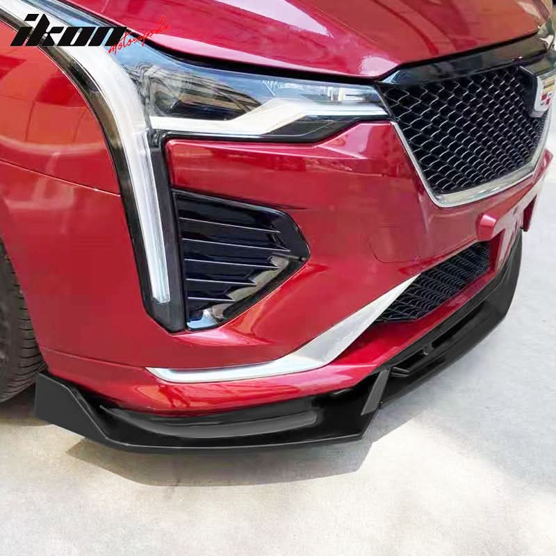 2020-2023 Cadillac CT4 IKON Style Painted Front Bumper Lip PP 3PCS - Image 2
