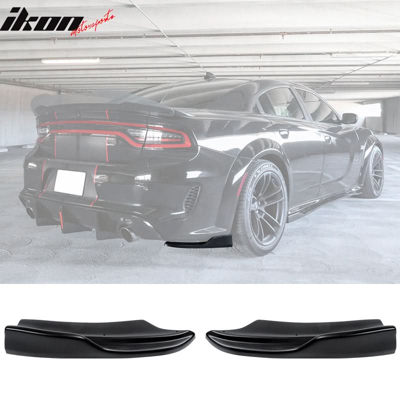 2020-2023 Dodge Charger IKON Matte Black Rear Bumper Side Apron PP - Image 14