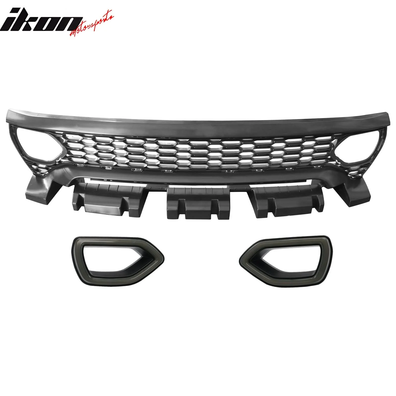 2020-2023 Dodge Charger SRT Widebody Style Smoke LED Mesh Grille ABS - Image 14