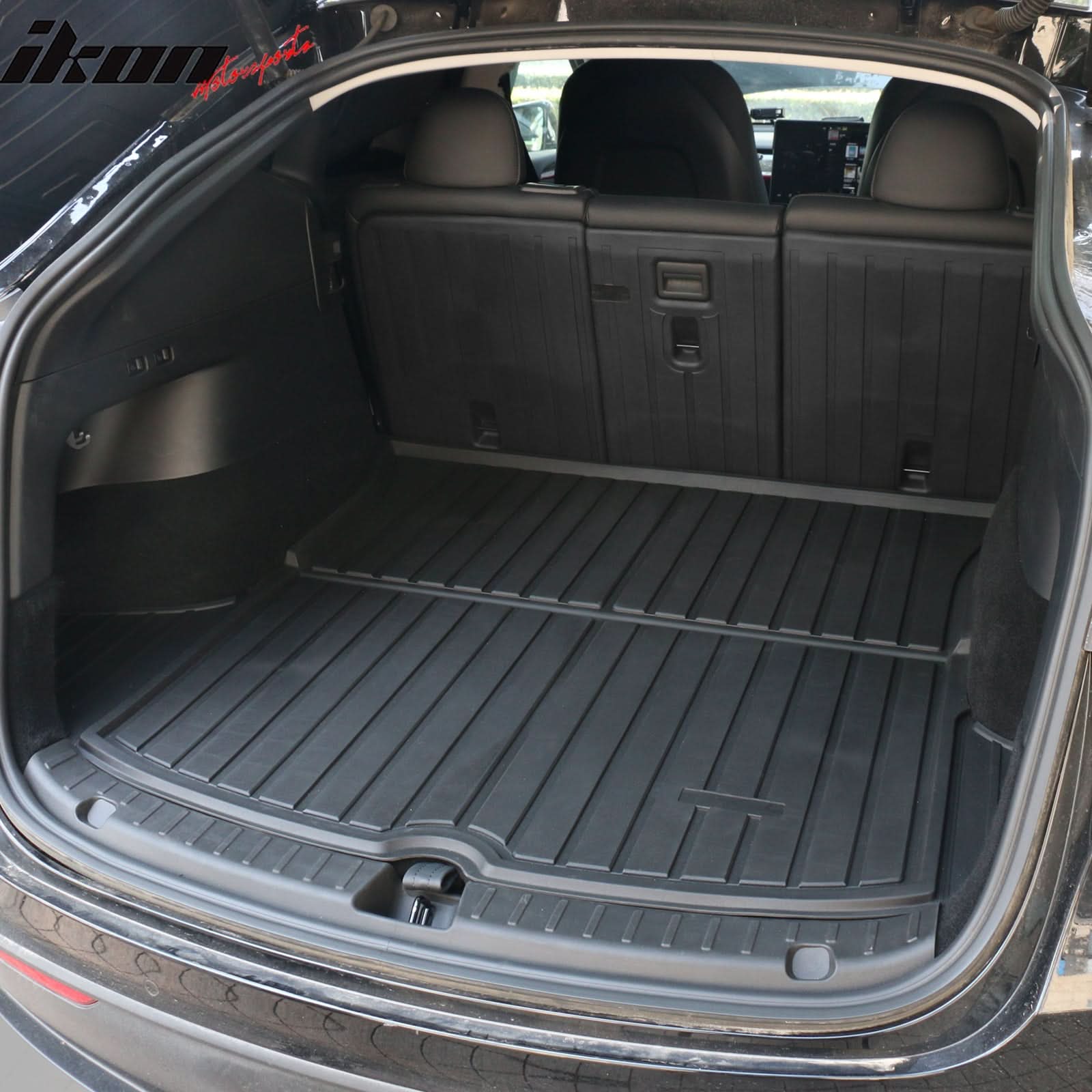 2020-2023 Tesla Model Y Black Trunk Mats Rear Seat Cover Injection TPE - Image 6