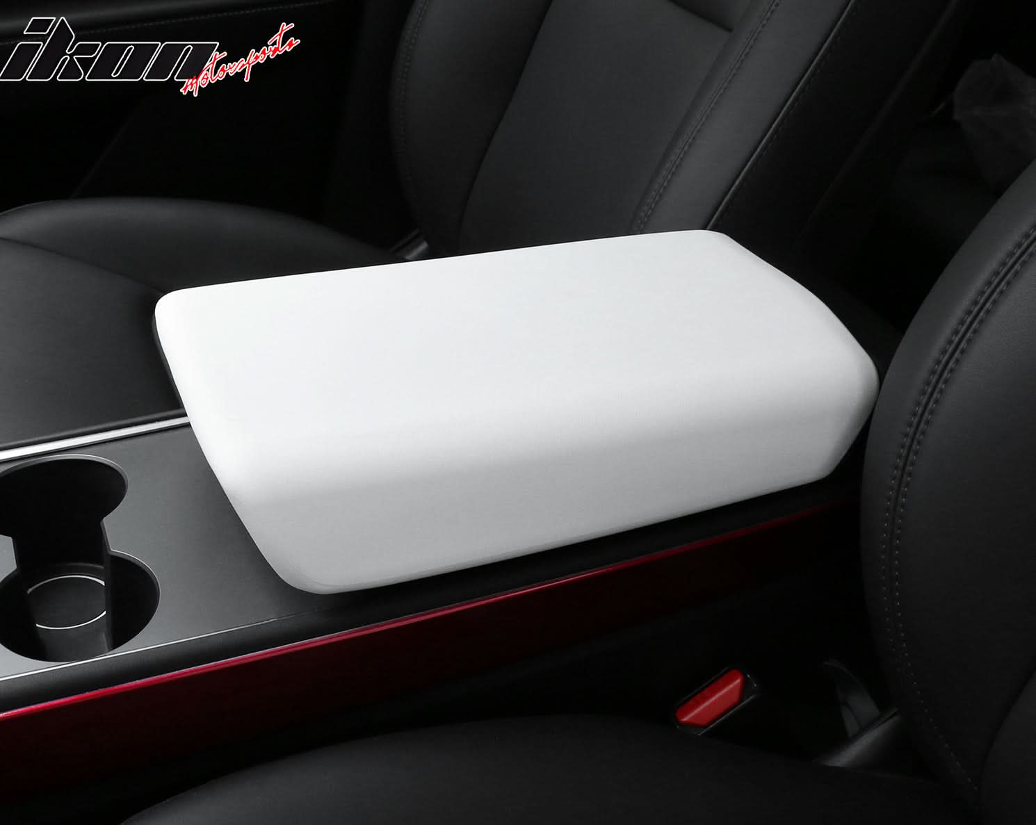 2020-2024 Tesla Model Y & 2017-2023 Model 3 Armrest Cover White TPE - Image 2
