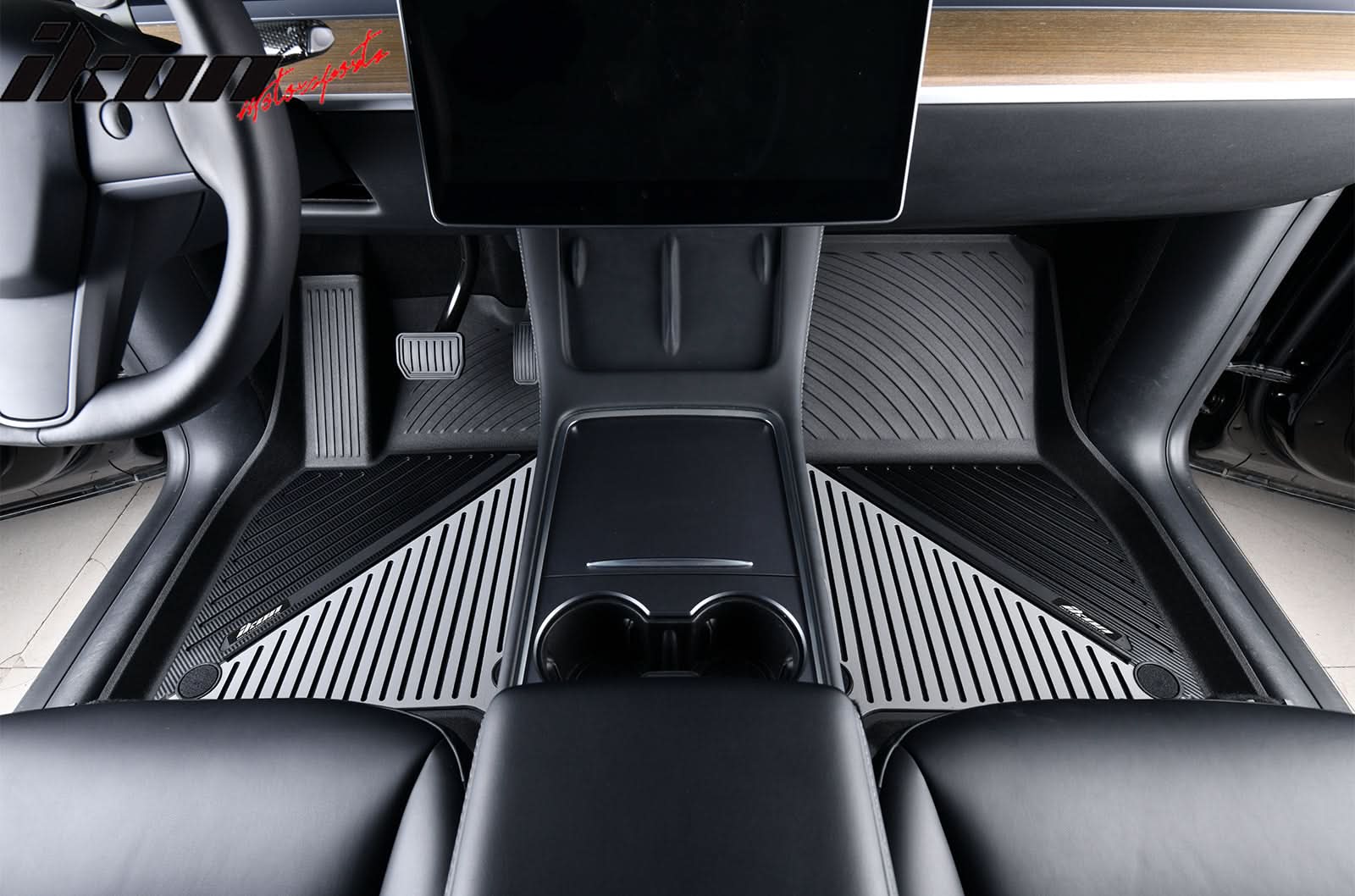 2020-2024 Tesla Model Y 3D Floor Mats Liner Black& Gray TPE Injection - Image 2
