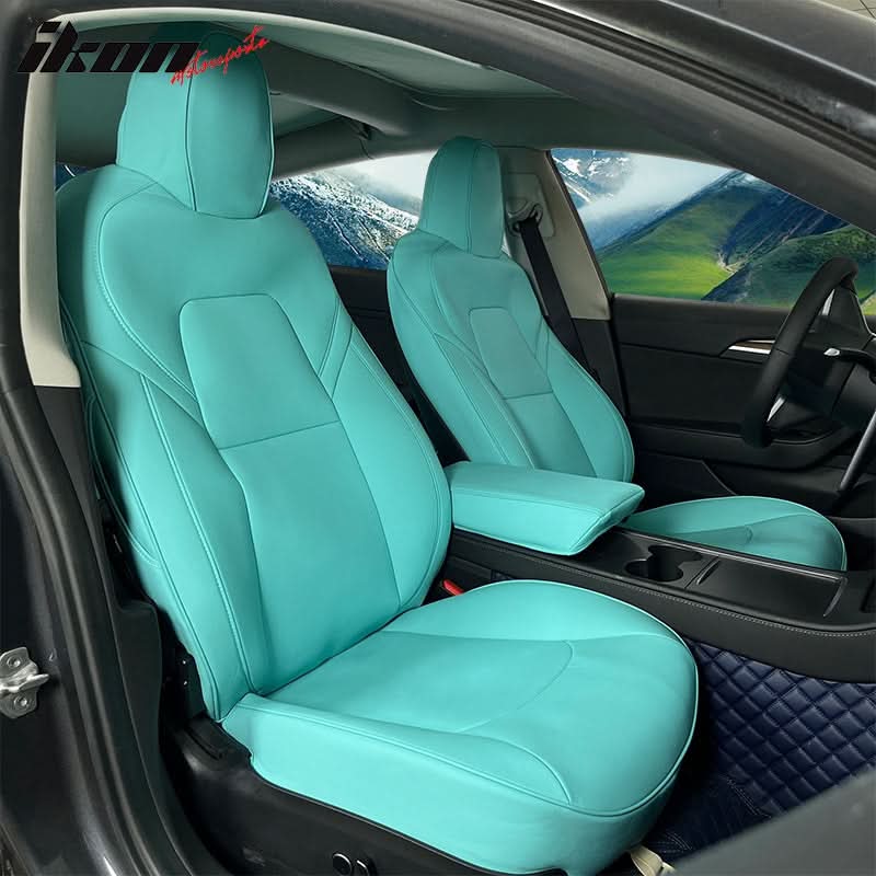 2020-2024 Tesla Model Y Front Rear 5-Seat Seat Covers Leather - Image 13
