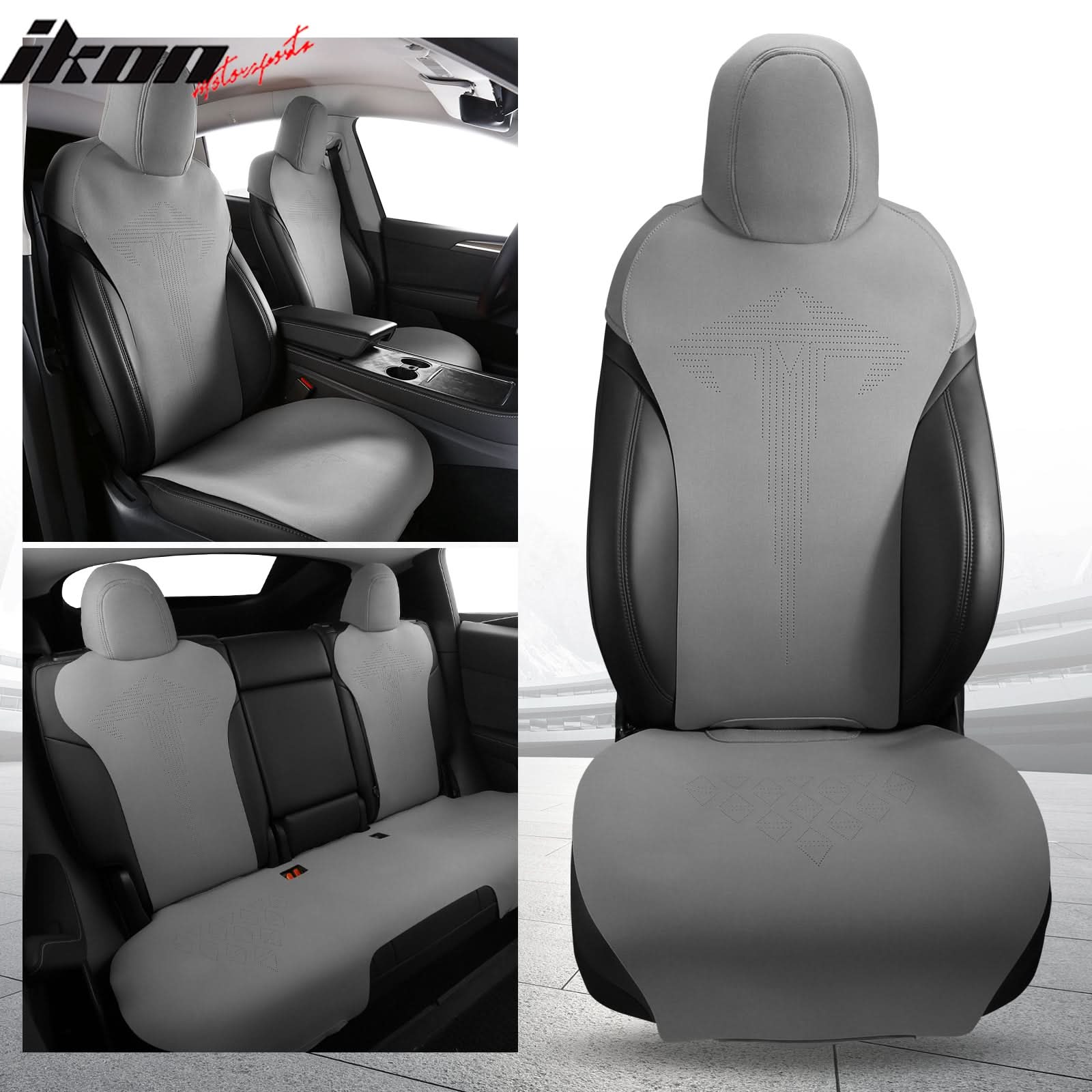 2020-2024 Tesla Model Y Seat Covers Cushions V1 Suede Leather - Image 7