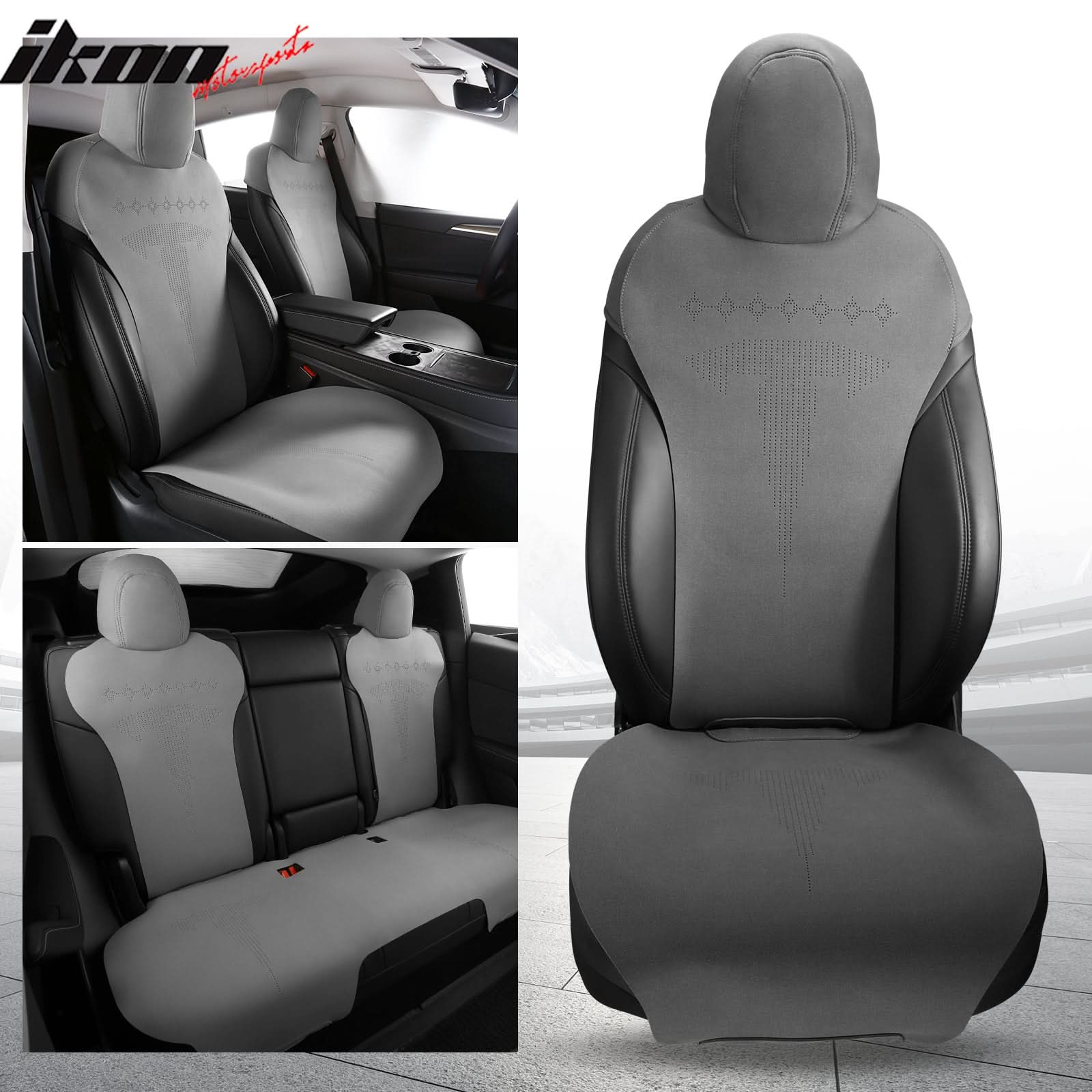 2020-2024 Tesla Model Y Seat Covers Cushions V2 Suede Leather - Image 10