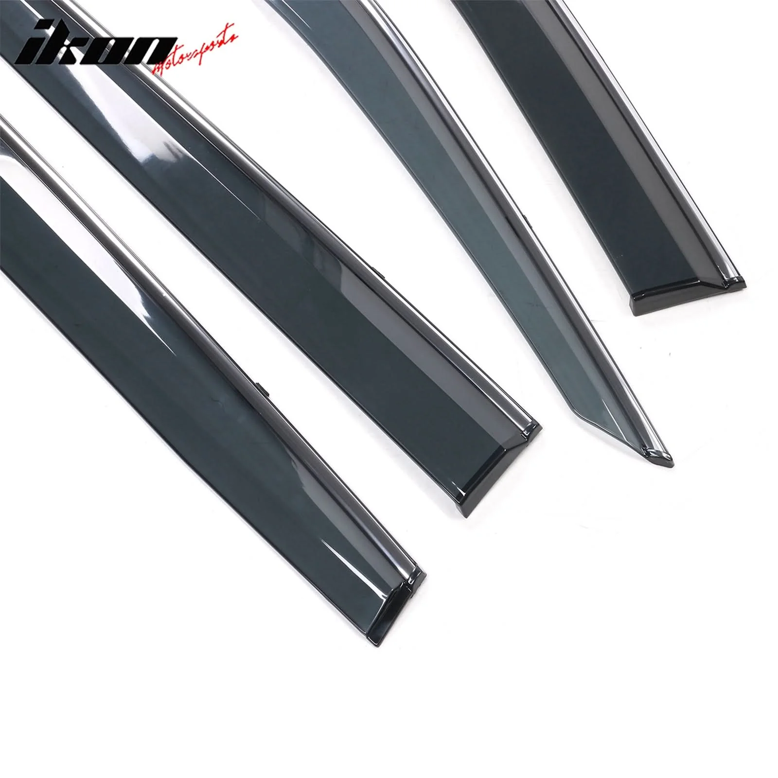 2020-2024 Toyota Highlander PC Side Window Visors w/ Chrome Trim 4PCS - Image 4