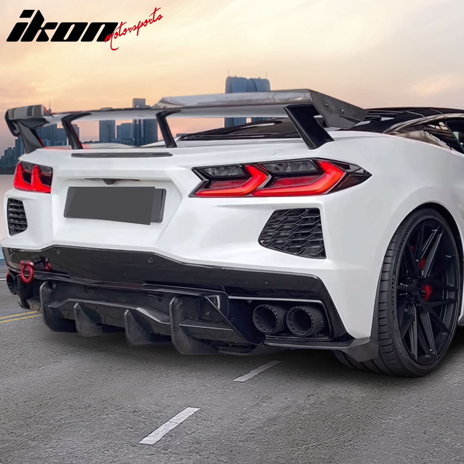 2020-2025 Chevrolet Corvette Rear Bumper Diffuser Aprons Carbon Fiber - Image 2