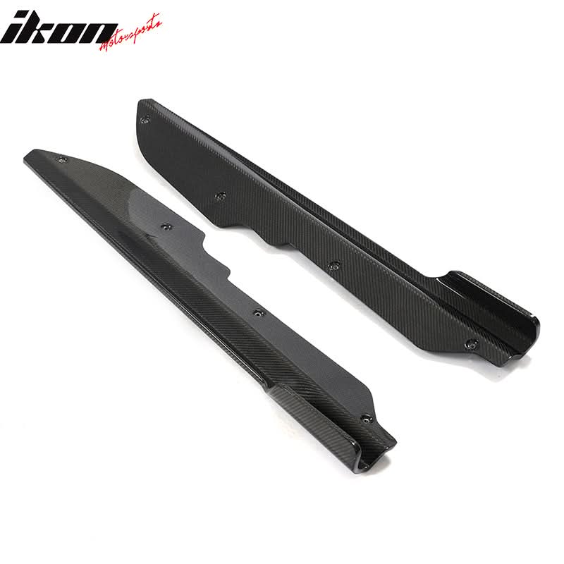 2020-2025 Chevy Corvette C8 IKON Style Carbon Fiber CF Side Skirts 2PC - Image 2