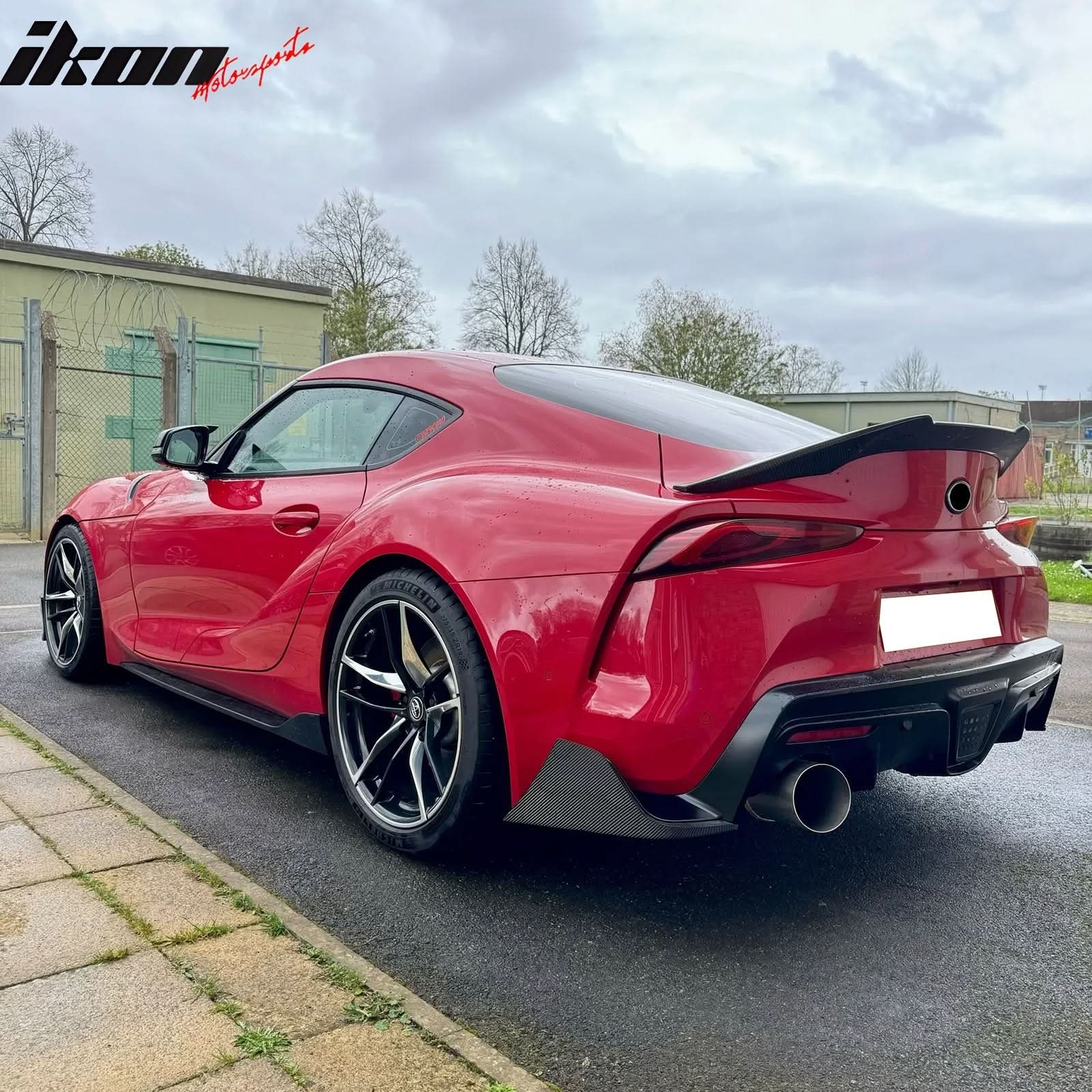 2020-2025 Toyota GR Supra A90 AG Style Rear Aprons Gloss Carbon Fiber - Image 4
