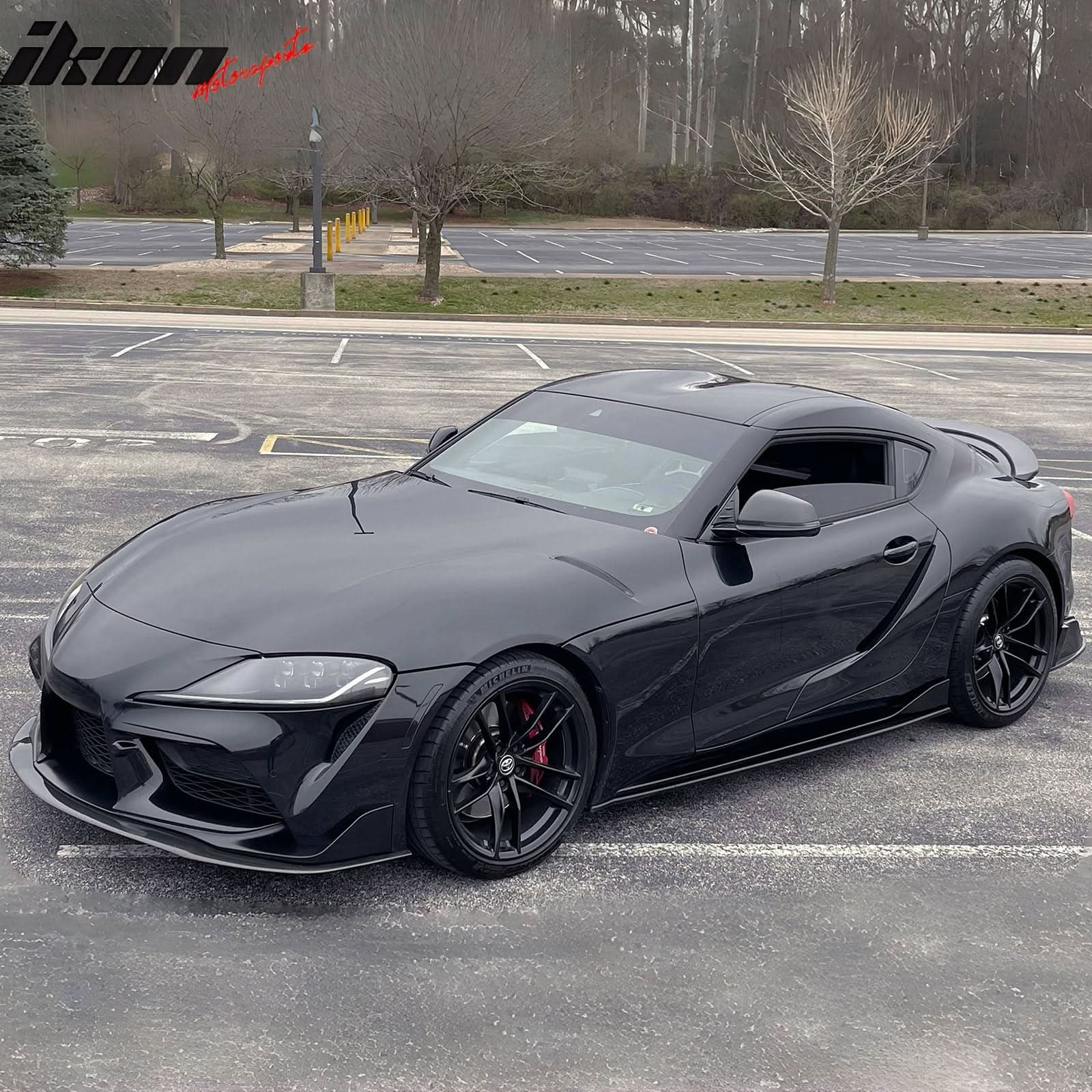 2020-2025 Toyota GR Supra A90 IKON Front Bumper Lip Gloss Carbon Fiber - Image 4