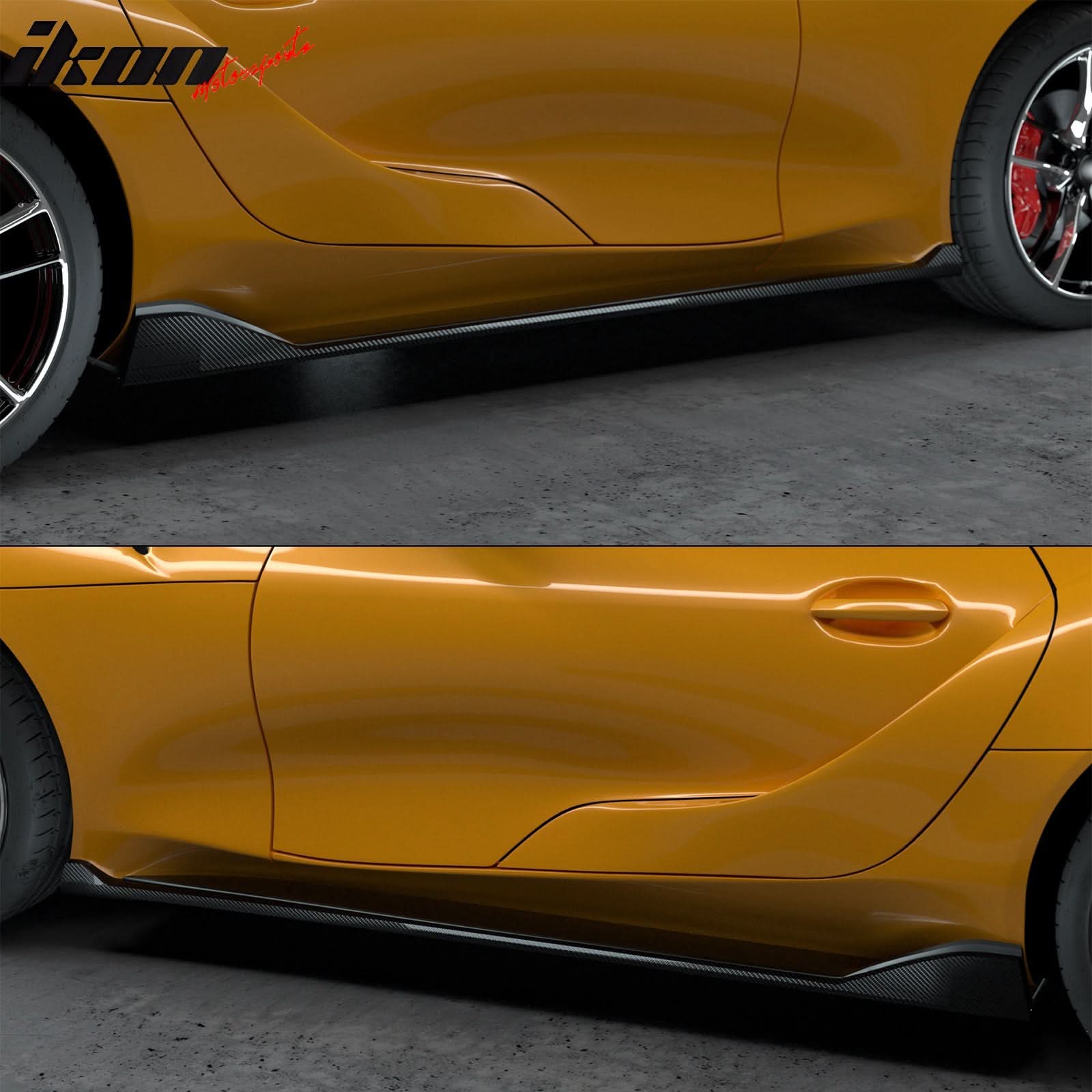 2020-2025 Toyota GR Supra A90 MZ Speed Side Skirts Gloss Carbon Fiber - Image 3