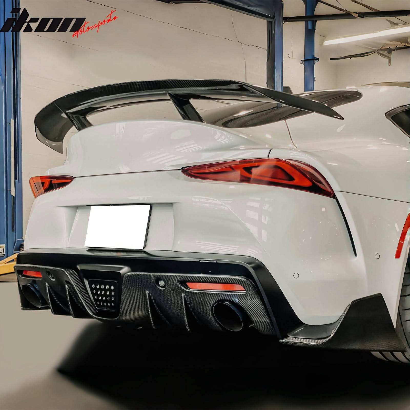 2020-2025 Toyota GR Supra AG Style Rear Diffuser Gloss Carbon Fiber - Image 3