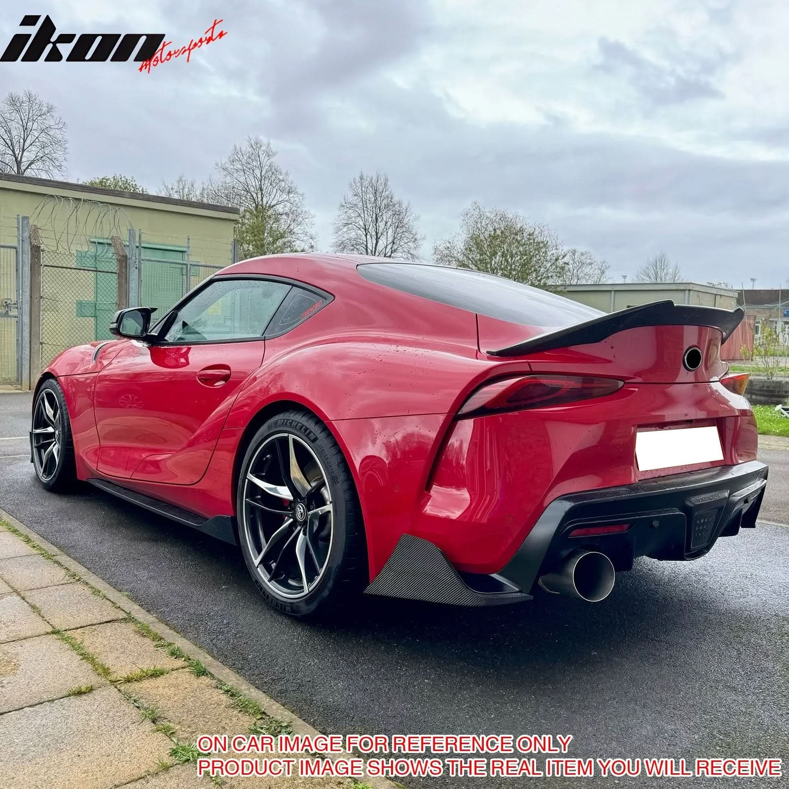 2020-2025 Toyota GR Supra Rear Bumper Splitters AG Carbon Fiber Print - Image 3