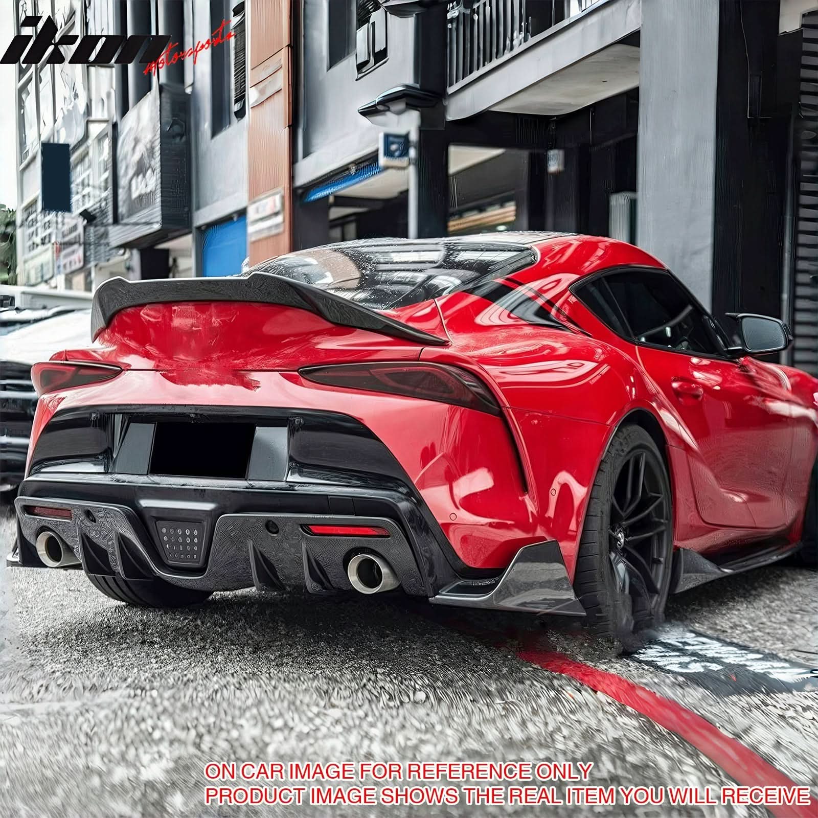 2020-2025 Toyota GR Supra Rear Bumper Splitters AG Carbon Fiber Print - Image 4