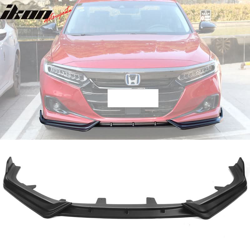 2021-2022 Honda Accord IKON V1 Style Front Bumper Lip Spoiler 3PCS PP - Image 8