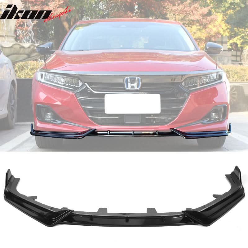 2021-2022 Honda Accord IKON V1 Style Front Bumper Lip Spoiler 3PCS PP - Image 9