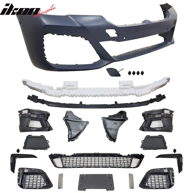 2021-2023 BMW G30 M Sport Front Rear Bumper Diffuser Lip Side Skirt - Image 4