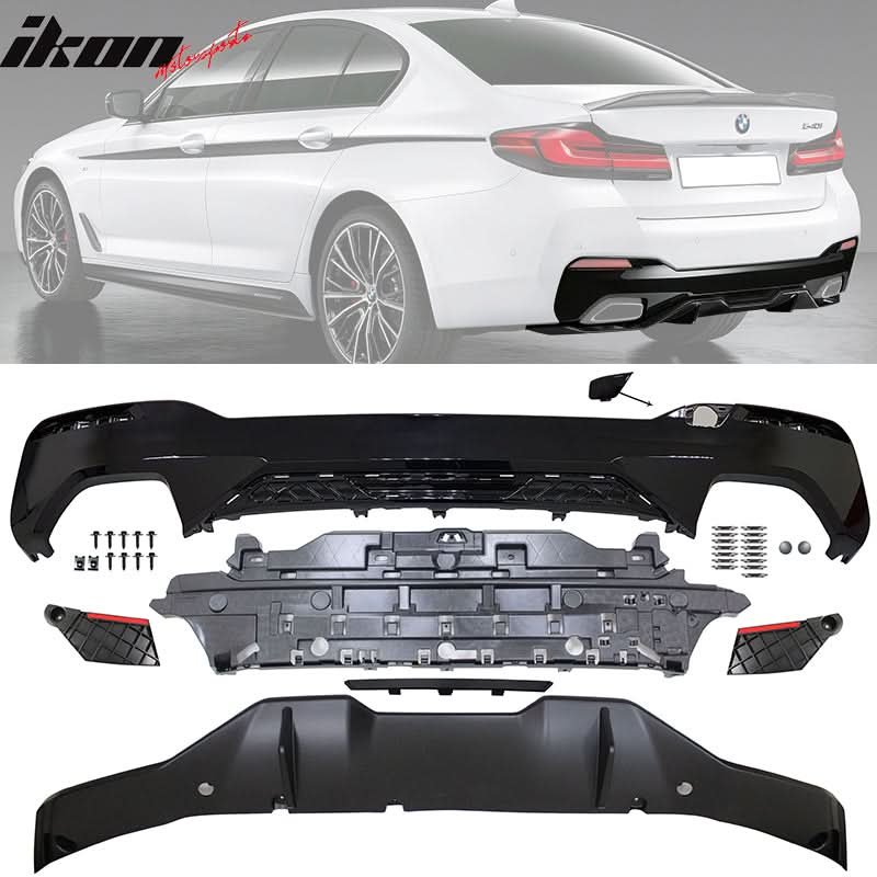 2021-2023 BMW G30 M Sport Front Rear Bumper Diffuser Lip Side Skirt - Image 9