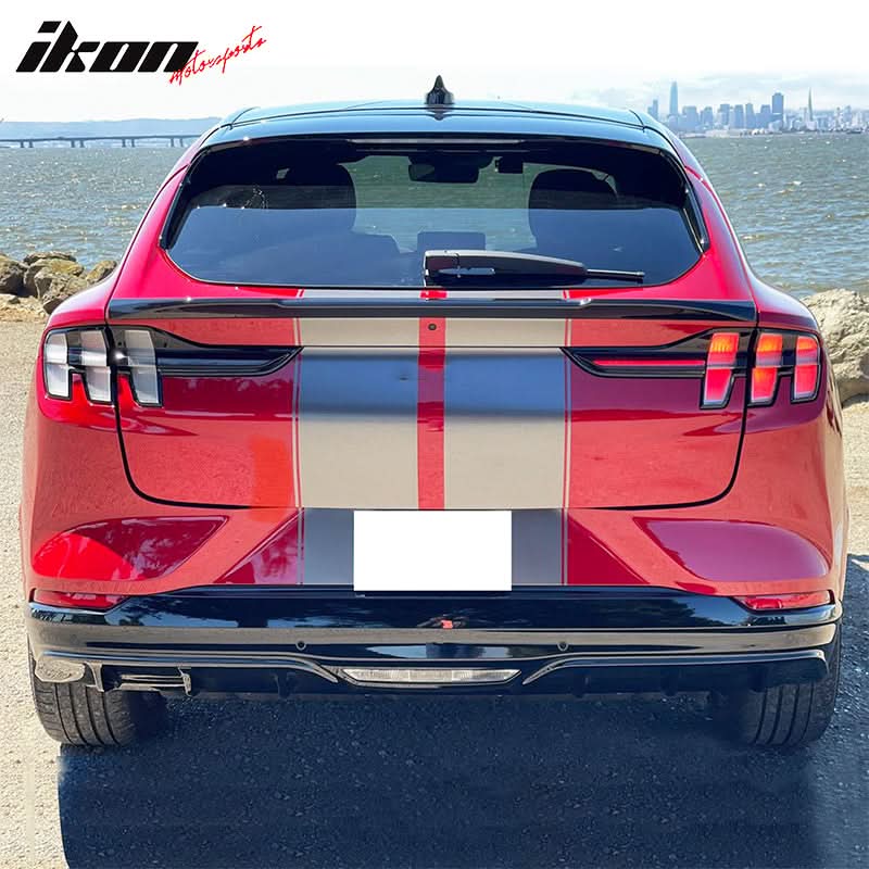 2021-2024 Ford Mustang Mach-E Gloss Black MID Rear Spoiler Wing ABS - Image 2