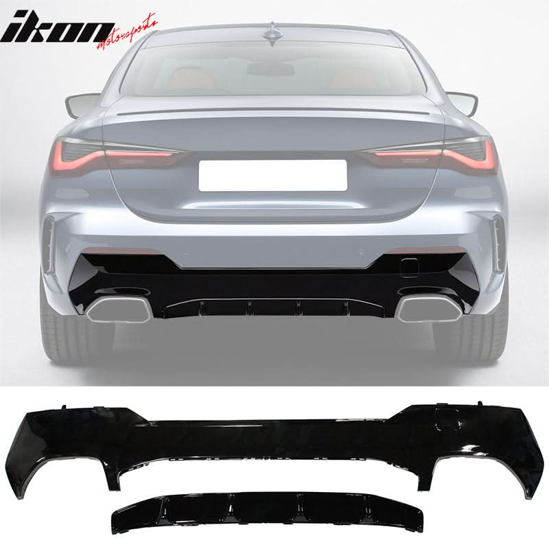 2021-2025 BMW G22 G23 4-Series Gloss Black Front Rear Lip + Side Skirt - Image 3