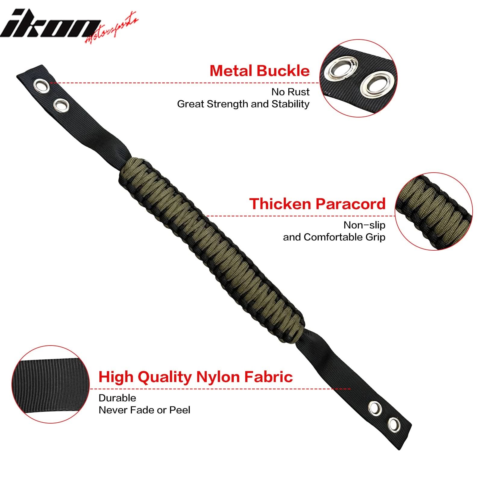2021-2025 Ford Bronco 2/4Dr 4PCS Nylon Roll Bar Grab Handles Grip - Image 11
