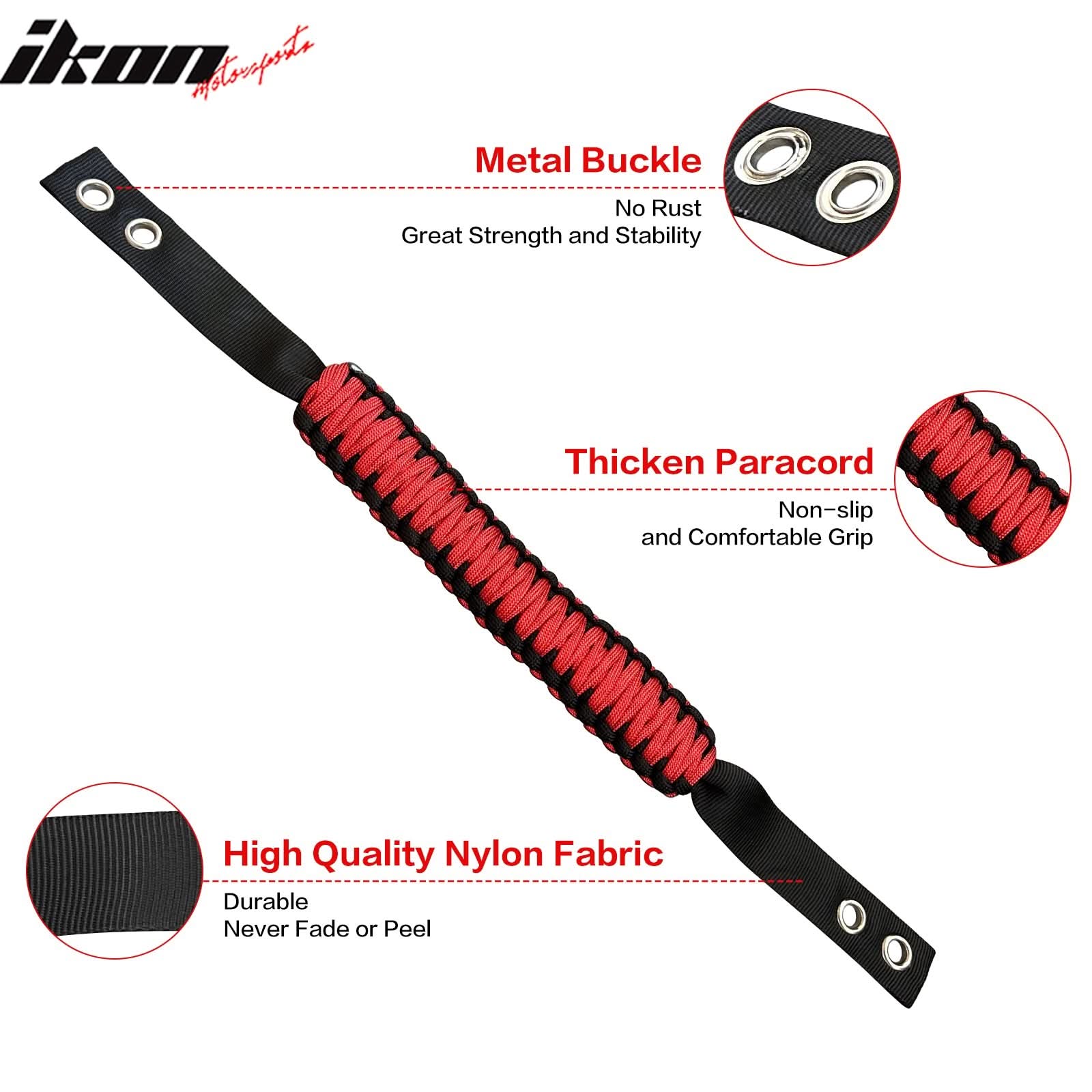 2021-2025 Ford Bronco 2/4Dr 4PCS Nylon Roll Bar Grab Handles Grip - Image 16