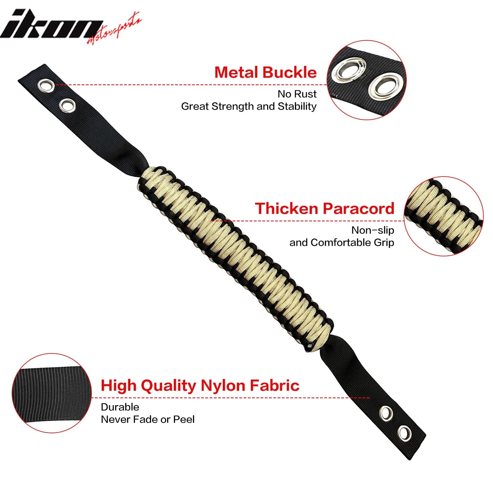 2021-2025 Ford Bronco 2/4Dr 4PCS Nylon Roll Bar Grab Handles Grip - Image 19