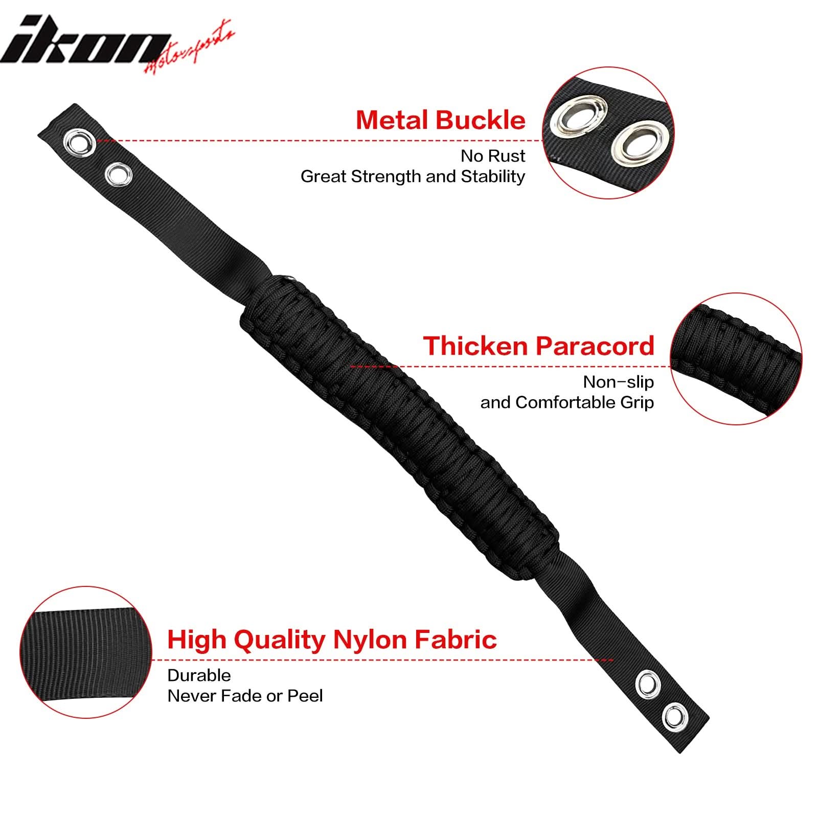 2021-2025 Ford Bronco 2/4Dr 4PCS Nylon Roll Bar Grab Handles Grip - Image 3