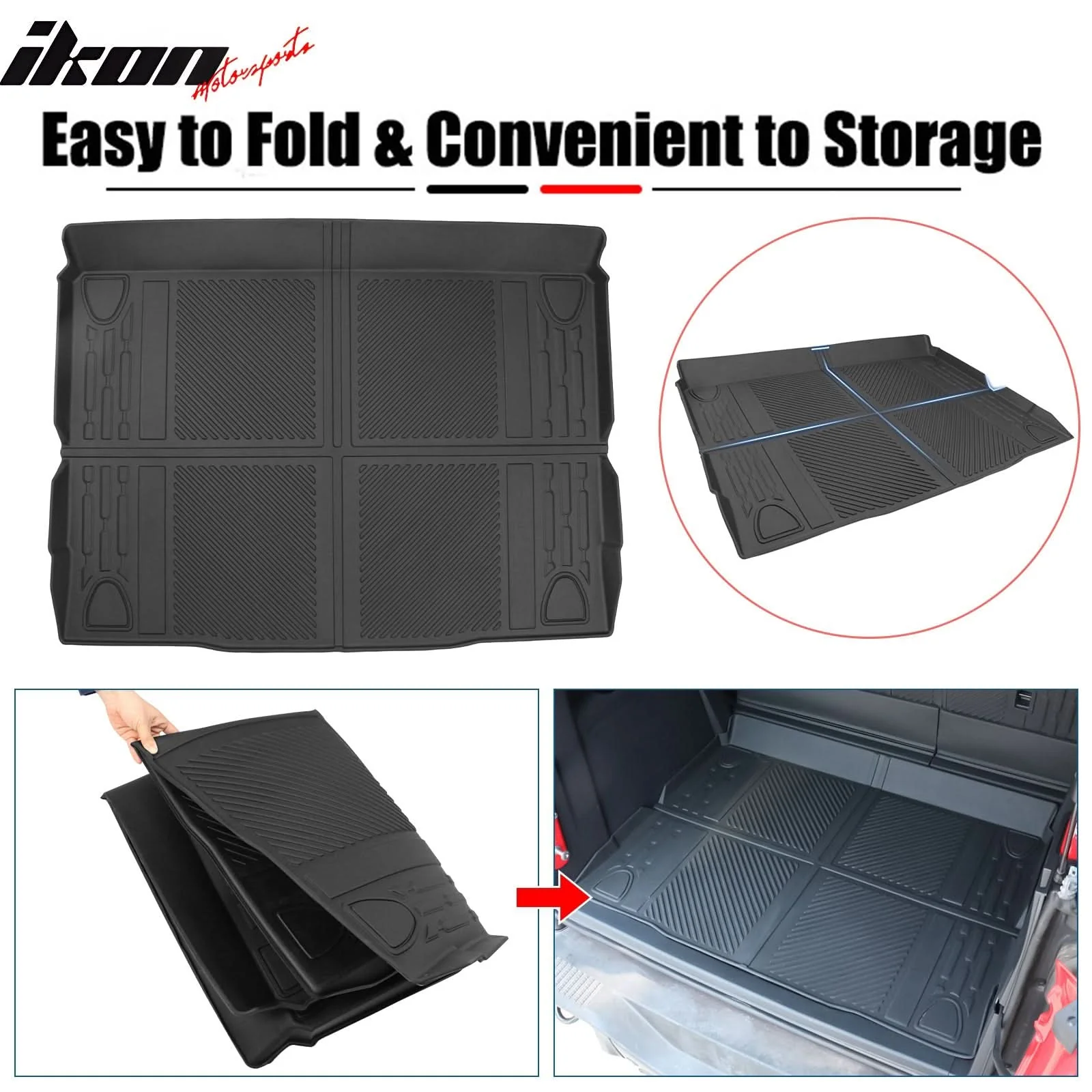 2021-2025 Ford Bronco All Weather Trunk Mat Cargo Liner Black TPE - Image 4