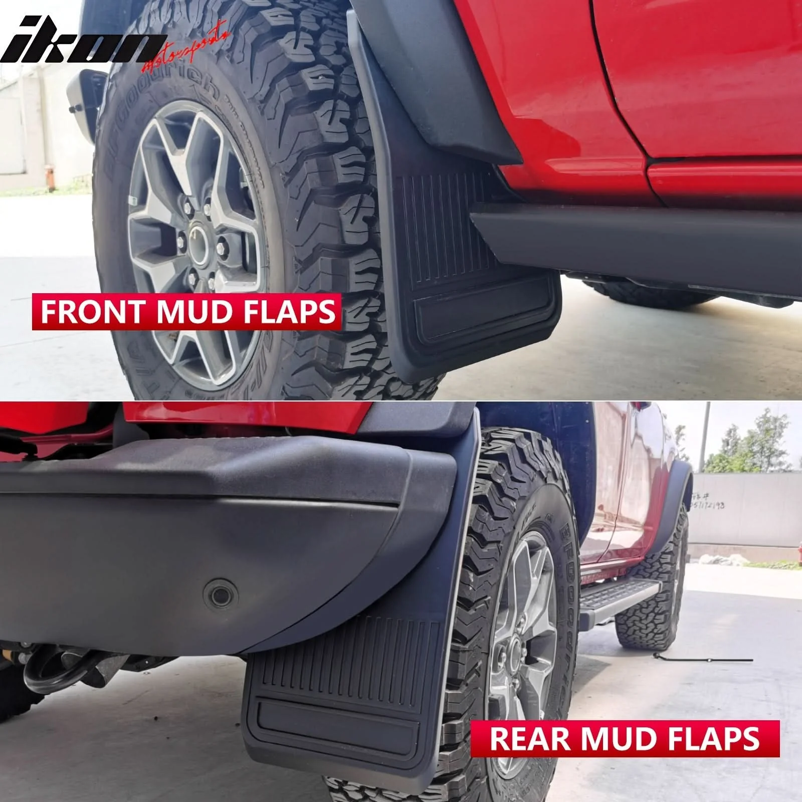 2021-2025 Ford Bronco Black 4PCS Front Rear Mud Flaps Splash Guards - Image 5