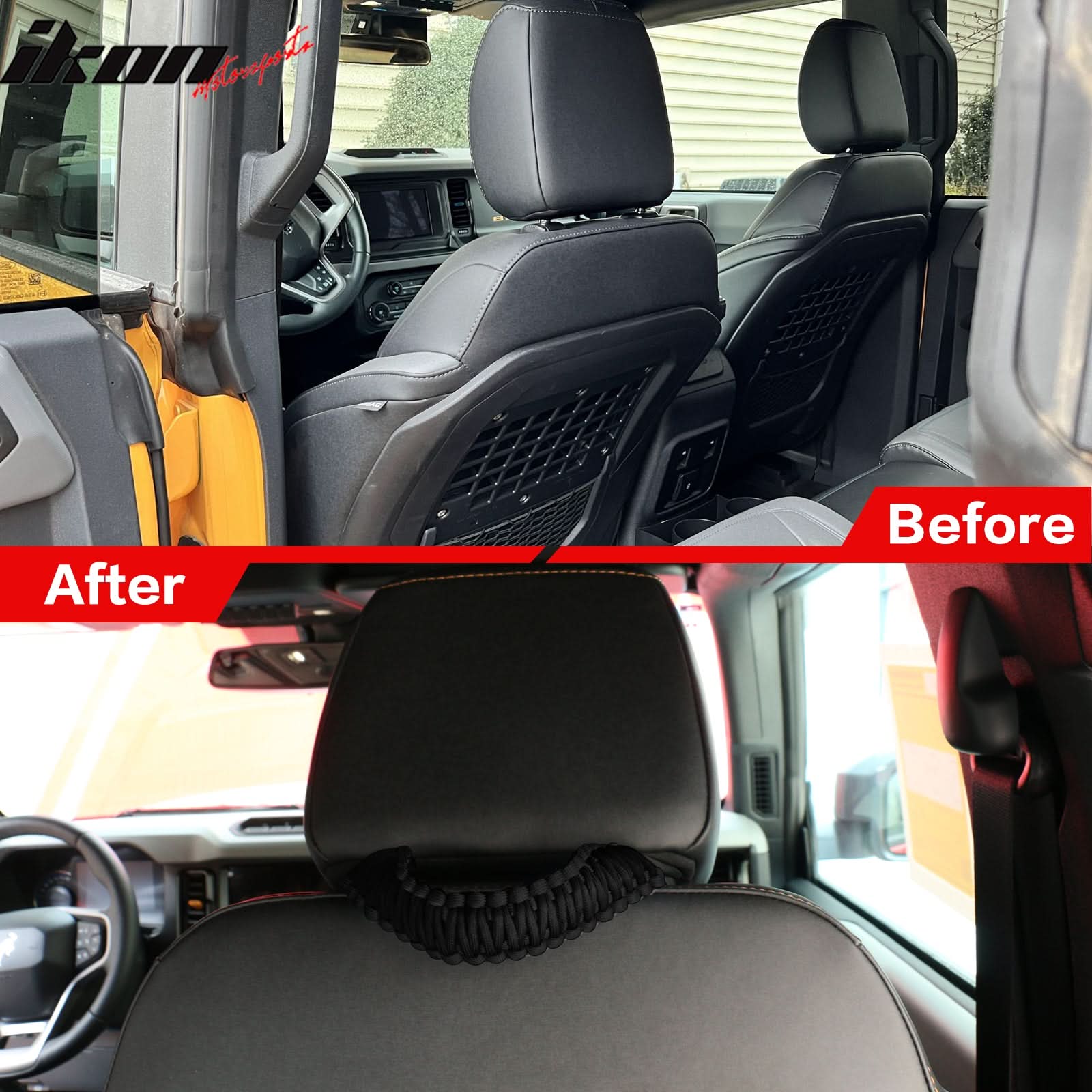 2021-2025 Ford Bronco Headrest Handles Roll Bar Grab Nylon 2PCS - Image 3