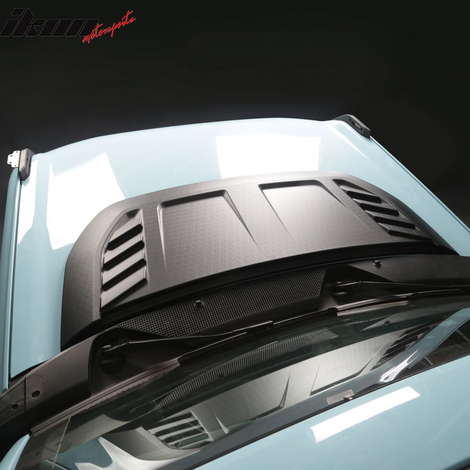 2021-2025 Ford Bronco Non-Functional Black Front Hood Bonnet Cover ABS - Image 3