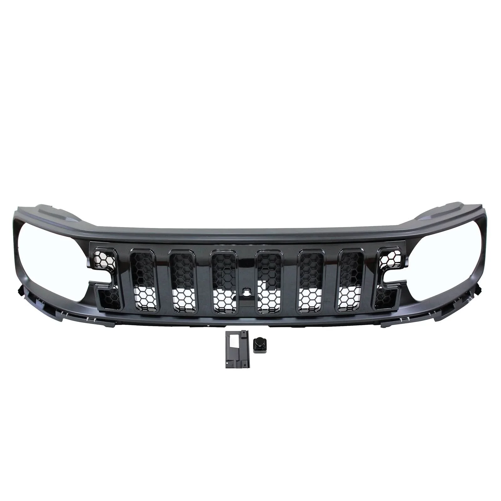 2021-2025 Ford Bronco Sport Grille Upper Guard Gloss Black Mesh Grill - Image 2