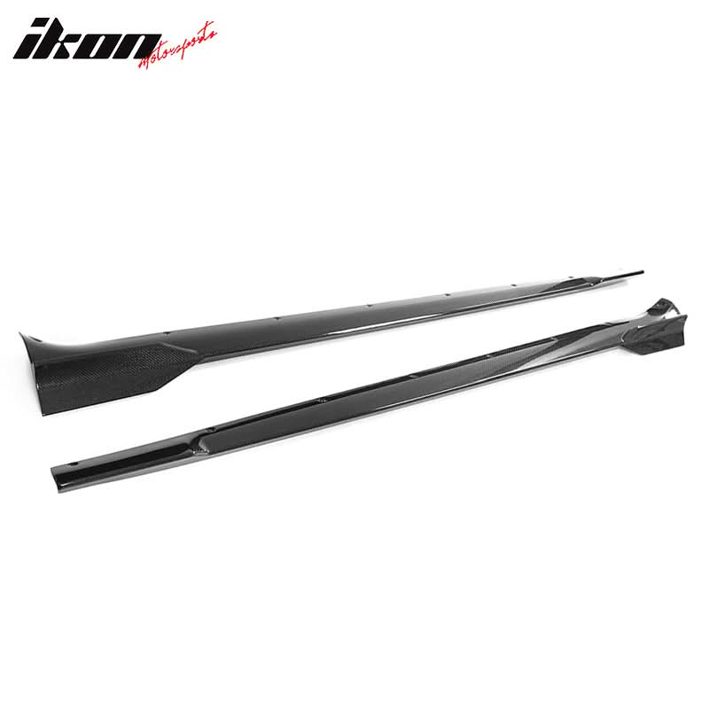 2021-2025 Tesla Model S Gloss Black V Side Skirts Panel Carbon Fiber - Image 4