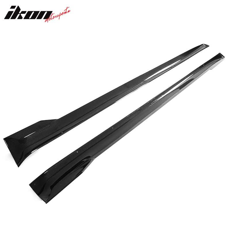 2021-2025 Tesla Model S Gloss Black V Side Skirts Panel Carbon Fiber - Image 5