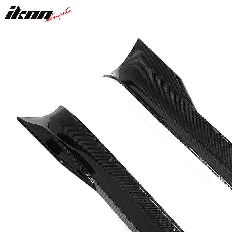 2021-2025 Tesla Model S Gloss Black V Side Skirts Panel Carbon Fiber - Image 9