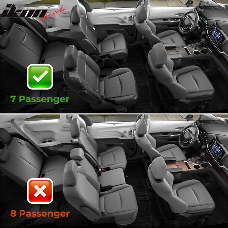 2021-2025 Toyota Sienna Floor Mats Liner Front Rear Carpets 9PC - Image 2