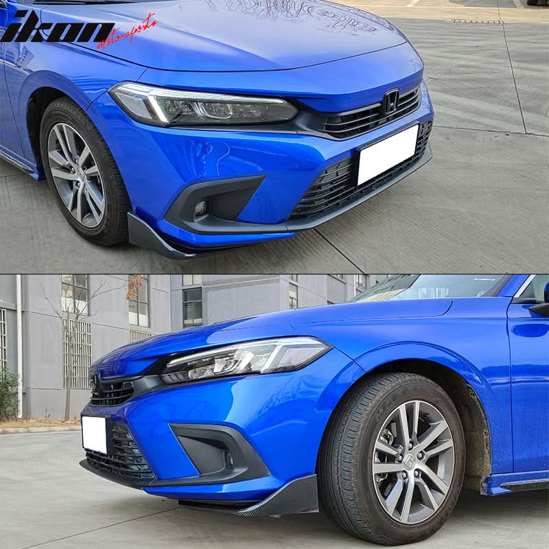 2022-2023 Honda Civic 4DR MD Style Front Bumper Lip Splitter 2PCS PP - Image 2